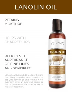 Velona Lanolin Oil Usp Grade 4 Oz | 100% Pure And Natural Carrier Oil | Refined, Cold Pressed | Skin, Hair, Body & Face Moisturizing | Use Today - En