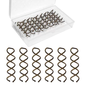 Spiral Bobby Pins Brown With Storage Tin, 20 Pcs Spin Pins For Hair (2 Inch), Premium Spiral Hair Pins For Buns, Non Scratched Twist Screw Hair Pins