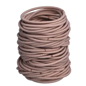 100 Pieces Hair Elastics Hair Ties Ponytail Holders Hair Bands (5 x 0.3 cm, Blonde)