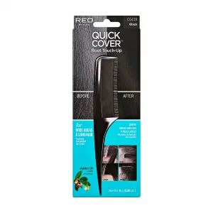 Red By Kiss Quick Cover Root Touch Up Comb Type Water-Resistant Temporary Gray Concealer Cover Up Brush For Hair And Beard (Black)