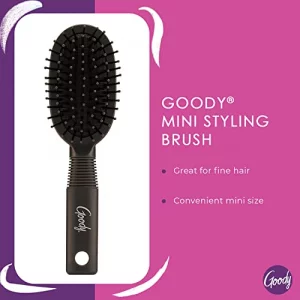 Goody Mini Cushion Hair Brush - Oval Travel Hairbrush For All Hair Types, Tangles Knots With Ease Without Tears Or Breakage - Pain-Free Hair Accessor