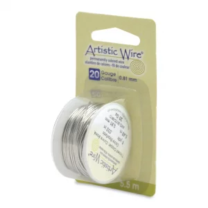 Artistic Wire, 20 Gauge Tarnish Resistant Tinned Copper Craft Wire, Silver Color, 6 Yd