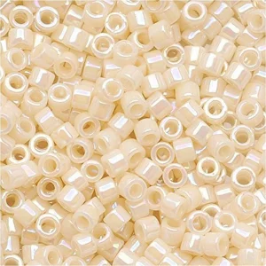 Miyuki Delica Seed Beads 11/0 Opaque Cream AB DB157 6.8 Grams