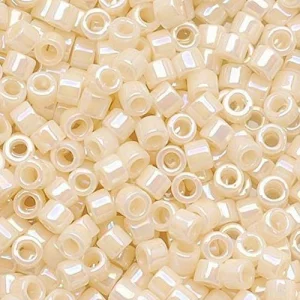 Miyuki Delica Seed Beads 11/0 Opaque Cream AB DB157 6.8 Grams