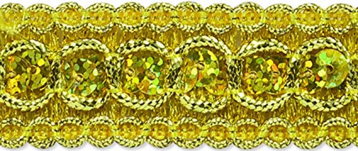 Expo Internationaltrish Sequin Metallic Braid Trim Spool | Gold | (3 Yard Spool)