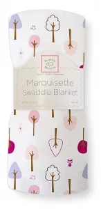 SwaddleDesigns Marquisette Swaddling Blanket, Premium Cotton Muslin, Very Berry Cute and Calm