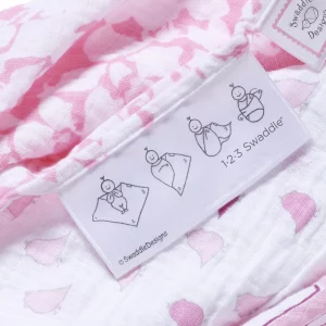 SwaddleDesigns Marquisette Swaddling Blanket, Premium Cotton Muslin, Very Berry Cute and Calm