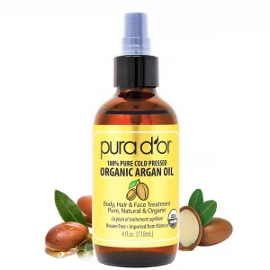 Pura D'Or Organic Moroccan Argan Oil (4Oz / 118Ml) Usda Certified 100% Pure Cold Pressed Virgin Premium Grade Moisturizer Treatment For Dry, Damaged