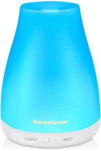 InnoGear Essential Oil Diffuser, Upgraded Diffusers for Essential Oils Aromatherapy Diffuser Cool Mist Humidifier with 7 Colors Lights 2 Mist Mode Wa