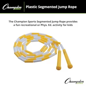 Champion Sports Plastic Segmented Jump Rope, White/Yellow