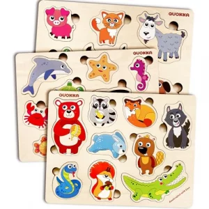 thumbnail image 2 of 24-Piece Wooden Puzzles For Kids Ages 3-6 - Animal Educational Jigsaw Puzzles For Toddlers 2 of 14