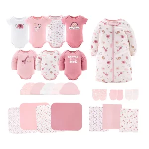The Peanutshell Newborn Essentials Layette Gift Set for Baby Girls, 23 Piece, Fits Newborns to 3 Month