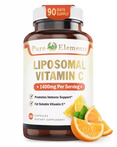 Pure Organic Elements - Liposomal Vitamin C Dietary Supplement, Capsules Non Gmo, Soy Free, Gluten Free