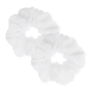 2 Pcs Large Size White Color Scrunchies for Women Hair Elastic Bands