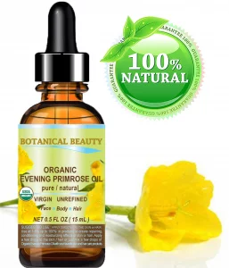 ORGANIC EVENING PRIMROSE OIL. 100% Pure / Natural / Undiluted / Unrefined /Certified Organic/ Cold Pressed Carrier Oil. Rich antioxidant to rejuvenat