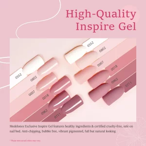 Modelones Gel Nail Polish Set - 6 Colors Nude Pink Gel Polish Set Summer Light Neutral Pink Nail Polish White Barely Pink Soak Off Led Gel Nail Start