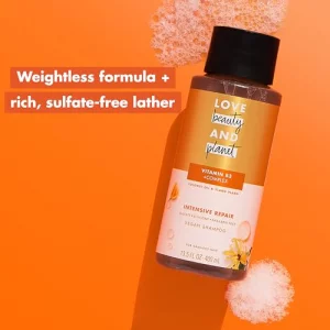 Love Beauty and Planet 100% Biodegradable Shampoo for Damaged Hair Coconut Oil & Ylang Ylang Vegan, Sulfate-free, Silicone-free, Cruelty-free Hair Ca