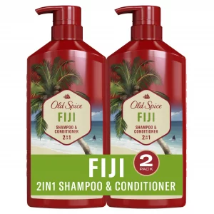 Old Spice Fiji 2-In-1 Shampoo And Conditioner For Men, 21.9 Fl Oz Each, Twin Pack