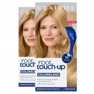 Clairol Root Touch-Up By Nice'N Easy Permanent Hair Dye, 9 Light Blonde Hair Color, Pack Of 2