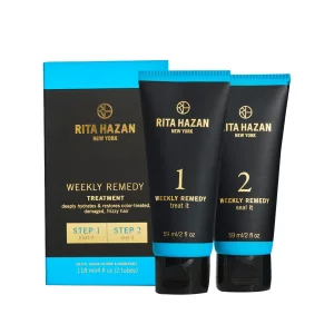Rita Hazan Two Step Weekly Remedy Cream Kit - Deeply Hydrating & Restorative For Color Treated Hair - Hair Cream For Frizzy Hair - Hair Treatment For