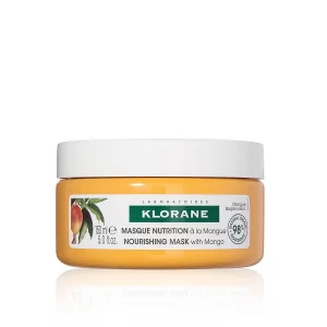 Klorane Nourishing 2-in-1 Mask with Mango, Deep Conditioning and Overnight Treatment for Dry Hair, Paraben, Silicone and Sulfate Free, Biodegradable,