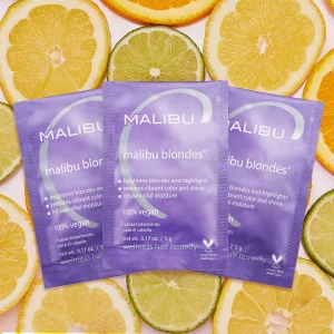 Malibu C Blondes Wellness Remedy (3 Packets) - Removes Discoloration From Blonde Hair - Brightening Blonde Remedy For Moisturized, Vibrant Strands