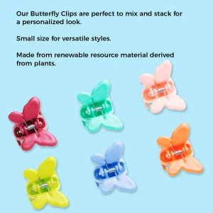 Goody Bio-Plastic Mini Butterfly Clips - Assorted - Snap And Go Closure Help Keep Hairs In Place - Hair Accessories To Style With Ease And Keep Your