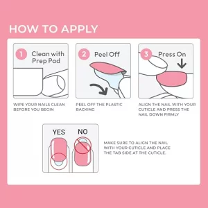 Kiss Impress Color Press-On Nails, Gel Nail Kit, Purefit Technology, Short Length, Point Pink , Polish-Free Solid Color Manicure, Includes Prep
