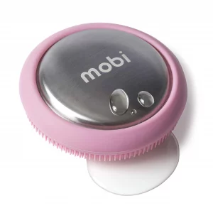 Mobi Odor Remover Steel Soap Bar and Vegetable Brush, Pink