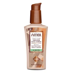 Ambi Even & Clear Complexion Facial Cleanser, For Men & Women, All Skin Types, Sweet Potato, Chamomile, Green Tea, Hydroquinone-Free, Soap-Free, Alco