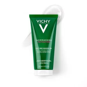 Vichy Normaderm Daily Acne Face Wash, Salicylic Acid Face Cleanser for Oily & Acne Prone Skin, Acne Cleanser that Clears Clogged Pores and Blackheads