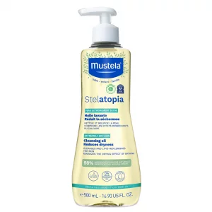 Mustela Stelatopia Eczema-Prone Skin Cleansing Oil - Baby Body Wash with Natural Avocado & Sunflower Oil - Fragrance-Free & Tear Free - 16.9 fl. oz.
