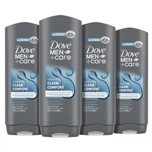 Dove Men+Care Body And Face Wash Clean Comfort 4 Count For Healthier And Stronger Skin Effectively Washes Away Bacteria While Nourishing Your Skin, 1