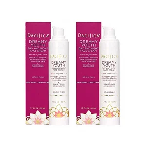 Pacifica Beauty Dreamy Youth Day and Night Face Cream - 2 Pack - Moisturizer - For Dry and Aging Skin - Peptides, Grapeseed Oil, Floral Stem Cells -