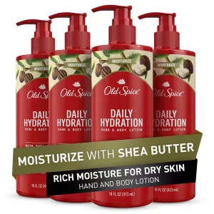 Old Spice Daily Hydration Hand & Body Lotion For Men With Shea Butter 16 Fl Oz (Pack Of 4)