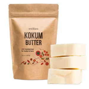 Better Shea Butter Raw Kokum Butter Unrefined - Body Butter Bar For Soap Making And Diy Butter, Skin And Hair Products - Pure, Unscented Skin Butter