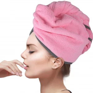 Polyte Microfiber Hair Turban Wrap Drying Towel, 12 x 28 in, 4 Pack (Blue,Pink,Purple,White)