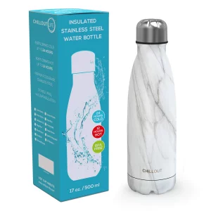 CHILLOUT LIFE Stainless Steel Water Bottle: 17 oz Double Wall Insulated Cola Bottle Shape for Cold and Warm Drinks, BPA Free Metal Sports Bottle