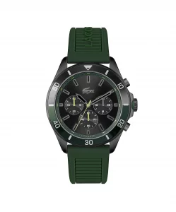 Lacoste Men's Stainless Steel Quartz Watch with Silicone Strap, Green, 22 (Model: 2011153)