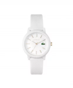 Lacoste 12.12 Women's Quartz Plastic and Silicone Strap Watch, Color: White (Model: 2001211)