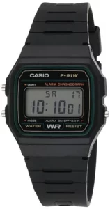 Casio F-91W-3Dg Men's Digital Multi-Function Black Rubber Watch