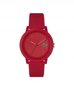 Lacoste.12.12 Men's Quartz Plastic and Silicone Strap Watch, Color: Red (Model: 2011173)