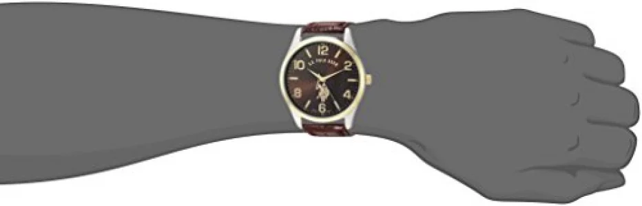 U.S. Polo Assn. Classic Men's USC50225 Watch with Brown Faux-Leather Strap