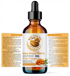 Bella Terra Oils Pure Sea Buckthorn Oil 4Oz, Enhances Hair And Skin Appearance, Rich In Nutrients, Non-Greasy, Quick Absorbing