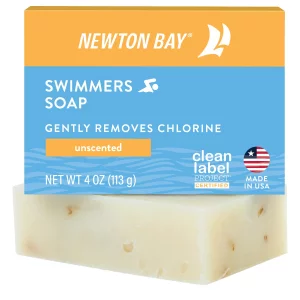 Newton Bay Swimmers Soap | All Natural Body And Face Wash Soap Bar | Gently Washes Away Chlorine After Swimming | Revitalizes Sensitive Skin | Single