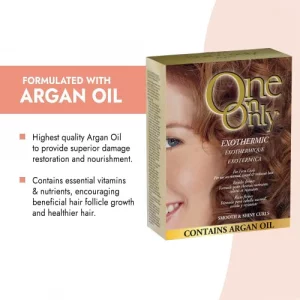 One 'n Only Exothermic Perm with Argan Oil for Firm Curls, Self-Heating Formula for Client Comfort, Ensures Shine and Manageability, Eliminates Perm