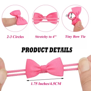 80Pcs Tiny Hair Ties With Bows Baby Bows Rubber Bands Hair Ties Soft Elastics Ponytail Holders Hair Accessories For Infants Toddlers Baby Girls Multi