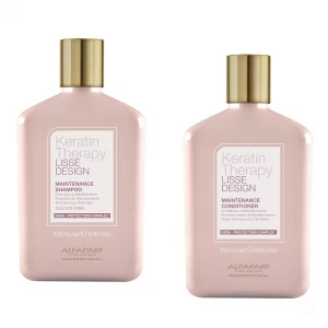 Alfaparf Milano Keratin Therapy Lisse Design Vitalizing Kit - Sulfate Free Keratin Shampoo and Conditioner - Maintains and Enhances Keratin Hair Trea