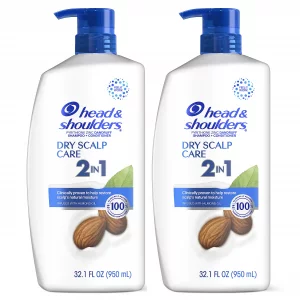 Head And Shoulders Shampoo And Conditioner 2 In 1, Anti Dandruff Treatment, Dry Scalp Care With Almond Oil, 32.1 Fl Oz, Twin Pack (Packaging May Vary