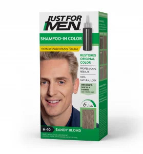 Just For Men Shampoo-In Color (Formerly Original Formula), Mens Hair Color With Keratin And Vitamin E For Stronger Hair - Sandy Blond, H-10, Pack Of